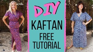 Quick  Easy Kaftan Tutorial  Perfect Summer Kaftan DIY  No Pattern Needed [upl. by Tadich]