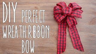 DIY  Perfect Wreath Ribbon Bow [upl. by Airdnas]