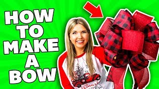 HOW TO MAKE A BOW 🎄 DIY Holiday 🎄 DIY Bow Tutorial [upl. by Ennahteb]