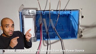 How to Install Two Light Switches from One Power Source line [upl. by Wyler257]