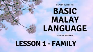 LEARN WITH ME Lesson 1 Basic Malay language  Family  Keluarga [upl. by Ailsa]