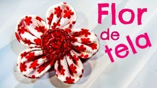 Cómo hacer flores de tela para el cabello o broche Hair flowers [upl. by Conney]