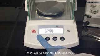 OHAUS PR Series  How to perform Span Calibration EN [upl. by Arymas]