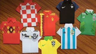 World 🏆cup 2018 how to make a Tshirt jersey  origami  paper craft  DIY craft  craft ideas [upl. by Briggs]