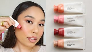 How To Apply Glossier Cloud Paints  Swatches l Sasha Colina [upl. by Scharaga]