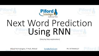 L 8 Next Word Prediction using RNN [upl. by Nydia]