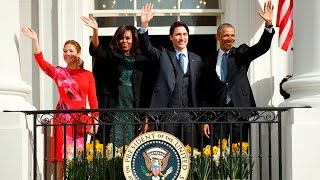 Highlights from Justin Trudeaus welcome to the White House [upl. by Naresh758]