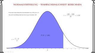 Normalverteilung Wahrscheinlichkeit berechnen  Mathago [upl. by Leunad328]