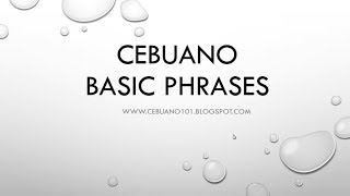 50 Conversational Cebuano Basic Phrases that you should Master BisayaEnglish [upl. by Julio]