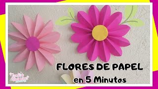 Como hacer FLORES DE PAPEL fáciles En Menos de 5 MINUTOS [upl. by Nilat]