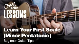 Learn Your First Scale Minor Pentatonic  Beginner Guitar Tips [upl. by Toft]