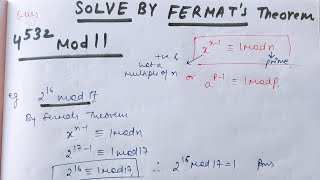 Fermats Theorem Numerical examples  Important for exams [upl. by Haimorej112]