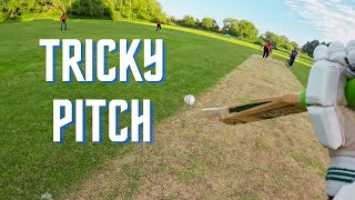 T20 game on a TRICKY pitch  GoPro Cricket POV Helmet Cam [upl. by Ahcatan]