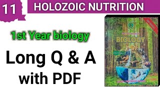 Long Questions  Holozoic Nutrition  class 11 bio [upl. by Tarazi]