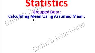 Calculating Mean using Assumed Mean [upl. by Ahsiat]