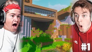 Rik en Jesper bouwen VILLA in Minecraft [upl. by Los]