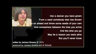 Jackson Browne  For A Dancer  lyrics 1974 [upl. by Abate]