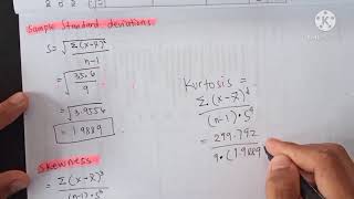 Grouped data of skewness and kurtosis [upl. by Trent]