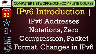 L57 IPv6 Introduction  IPv6 Addresses Notations Zero Compression Packet Format Changes in IPv6 [upl. by Miche]