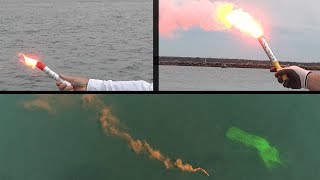 Flares Smoke amp Dyes  How to Use and Comparison Boat Safety [upl. by Anna-Diane]