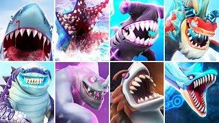 Hungry Shark Evolution  ALL SHARKS [upl. by Deehsar]