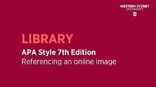 APA Style 7th Edition  Referencing an online image [upl. by Aisya]