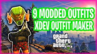 GTA V  9 XDEV Modded Outfits With Codes Male [upl. by Llertnom]