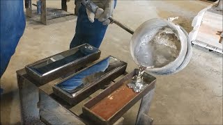 Casting zinc ingots from scrap metal [upl. by Adorl]