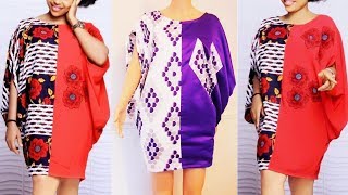 How to make a Kaftan dress short gown  kaftan top with African fabric  cutting and sewing [upl. by Issie]