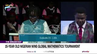 WATCH 15Year Nigerian Mathematics Genius Win Global Mathematics Competition  THE BREAKFAST [upl. by Eelydnarb]