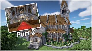 Minecraft How to Build a Medieval Church  Church Tutorial  Part 2 No Mods [upl. by Adil295]