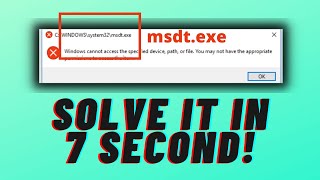 how to solve msdtexe error windows 10system 32 error windows 10 [upl. by Htyderem222]