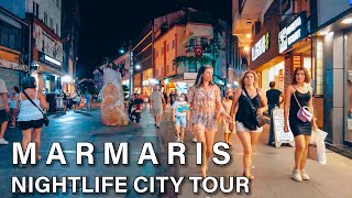 Marmaris Nightlife City Center Tour Turkey 4K [upl. by Ellennej237]