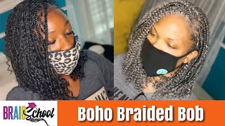 Boho Braided Bob Tutorial  Knotless Start to Finish  Braid School Ep54 [upl. by Airual790]