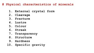 10 Physical Characteristics  Properties of Minerals [upl. by Laforge907]