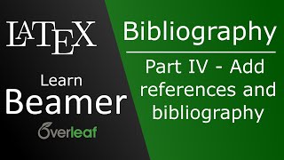 References and bibliography  Part 4  Beamer LaTeX course [upl. by Anoyek]