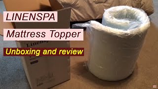 LINENSPA 3 Inch Gel Infused Memory Foam Mattress Topper Unboxing and Review [upl. by Robinson424]