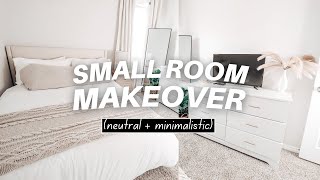 Small Room Makeover 2021  minimalist amp neutral aesthetic [upl. by Edgerton863]