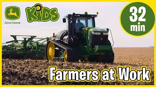 John Deere Kids  Real Tractors amp Farmers at Work with Music amp Song [upl. by Htesil]