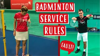 Badminton Service Rules  A quick and simple explanation of the 4 service rules in badminton [upl. by Ellirpa739]