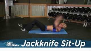 Jackknife Sit Up  Core  Abs  Bodybuildingcom [upl. by Niak]