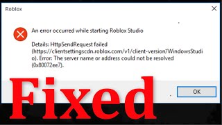 How To Fix Roblox An Error Occurred While Starting Roblox Studio Error Windows 1087 [upl. by Judon577]