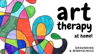 ART THERAPY activity for anxiety grounding amp mindfulness Therapeutic art projects at home [upl. by Sykes]