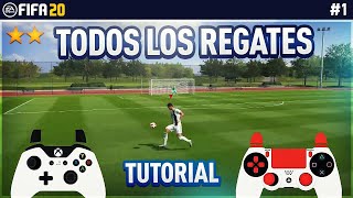 REGATES EFECTIVOS TUTORIAL  TODOS los REGATES de 1 Y 2 ⭐️ FIFA 20 amp 19 [upl. by Neelrahc]