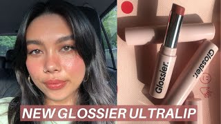 NEW GLOSSIER ULTRALIP  Lip Swatches amp Review on Olive Skin Tone  Villa Trench amp Cachet [upl. by Trelu]