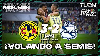 Resumen y goles  América 3421 Puebla  Grita México C22  4tos Vuelta  TUDN [upl. by Nilat]