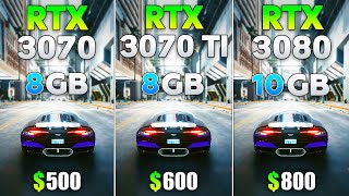 RTX 3070 Ti vs RTX 3070 vs RTX 3080  Test in 8 Games [upl. by Grote]