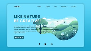 Responsive Website Landing Page Design  Title Creative Nature  Only Using CSS amp HTML [upl. by Siuqcram]