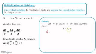 Les calculs dincertitude [upl. by Pia]