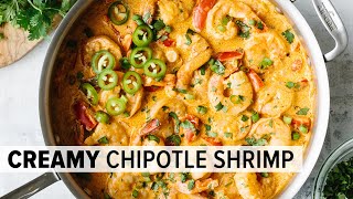 CREAMY CHIPOTLE SHRIMP  best easy shrimp recipe lowcarb amp keto [upl. by Mosi]